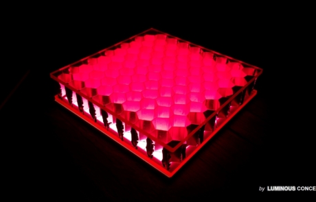Image of decorative optical plastics material stack with Hexagon array by Luminous Concepts
